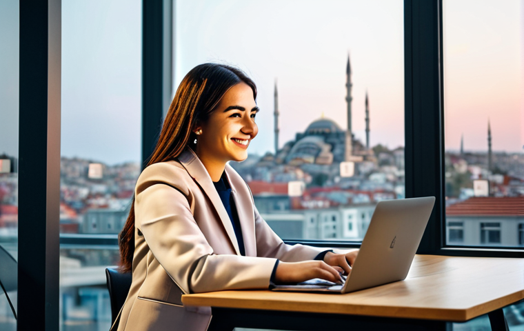 The Modern Turkish Digital Marketer**
"A young, professional digital marketer, a Turkish woman with a warm smile, sitting at a stylish desk in a modern Istanbul co-working space, fully clothed in smart casual attire (think fashionable blazer and modest trousers), working on a laptop displaying SEO analytics. The background shows blurred cityscape of Istanbul at sunset. Focus on a clean, well-lit image. Safe for work, appropriate content, professional, high quality, perfect anatomy, correct proportions, natural pose, well-formed hands, proper finger count, natural body proportions, modest clothing, professional dress."
**