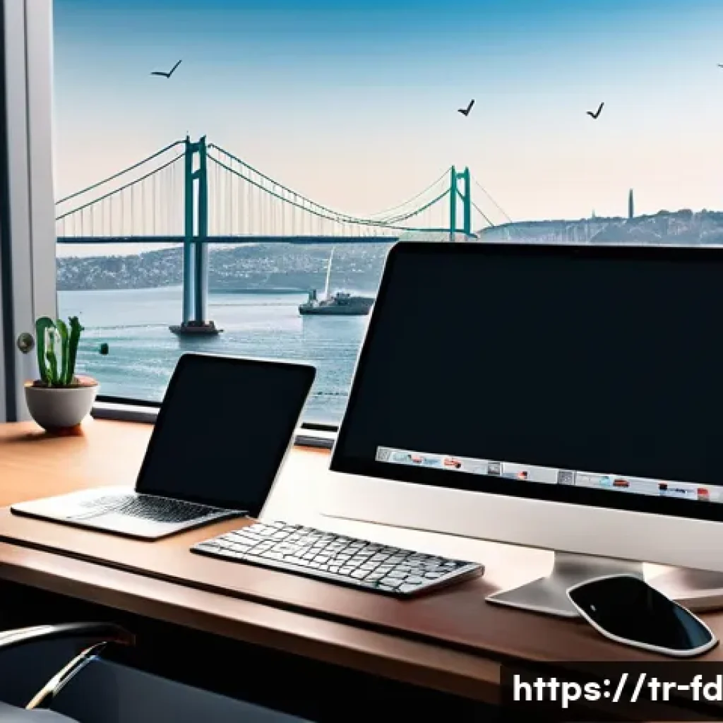SEO 경쟁업체 분석을 통한 전략 개발 - A detailed digital marketing strategy workspace showing a modern office desk with multiple screens d...