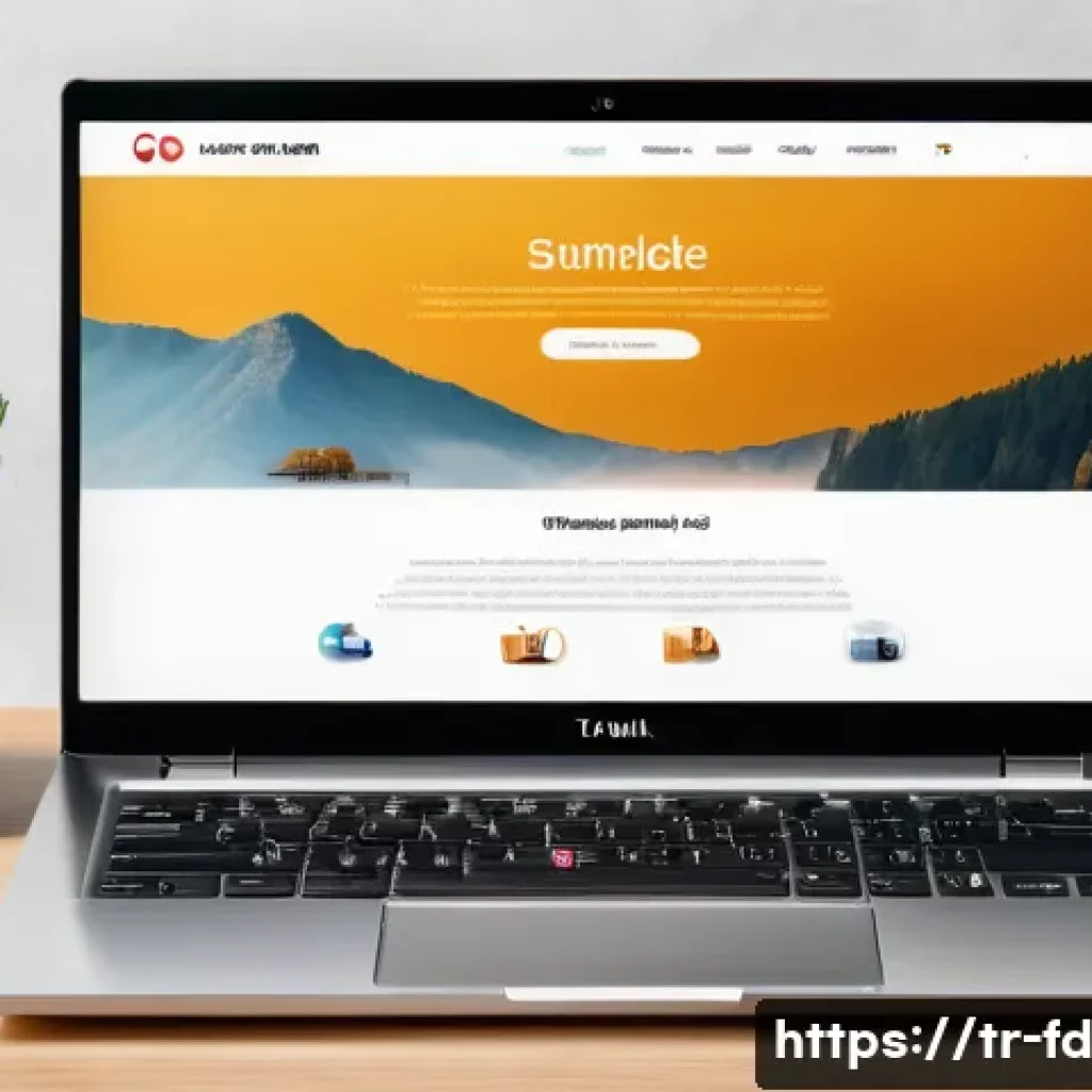 고급 SEO를 위한 스키마 마크업 활용 - A modern Turkish e-commerce website product page displayed on a sleek laptop screen, showcasing rich...