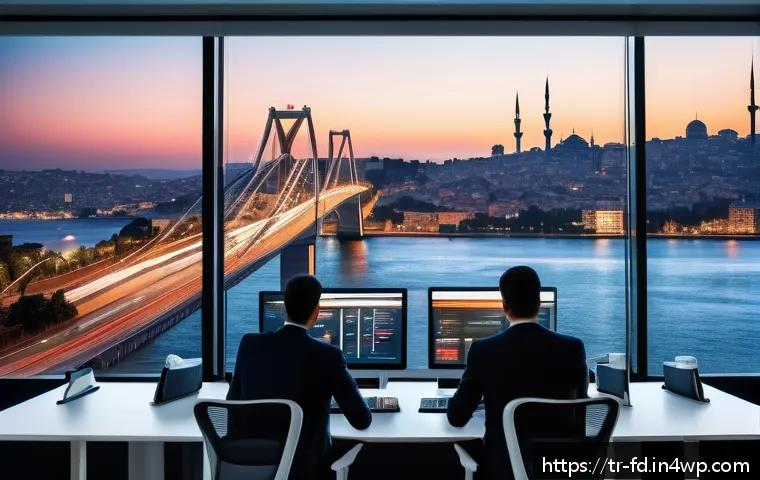 검색엔진 최적화를 통한 브랜드 인지도 향상 - A modern digital marketing office scene in Istanbul, featuring a diverse team of professionals analy...